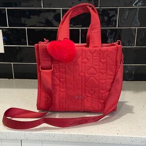 Red Quilted Heart Tote Bag